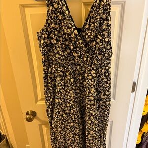 Maurices Blue and White Floral Jumpsuit